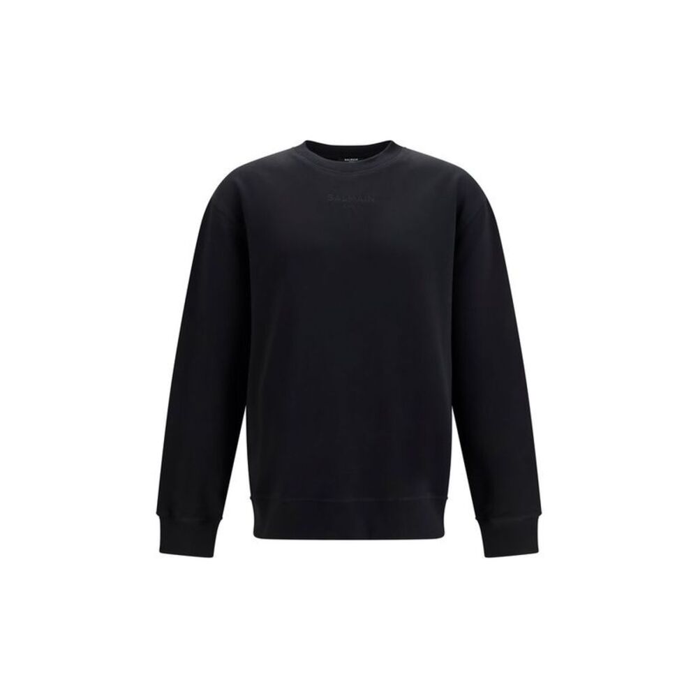 Balmain Black Cotton Men's Sweatshirt